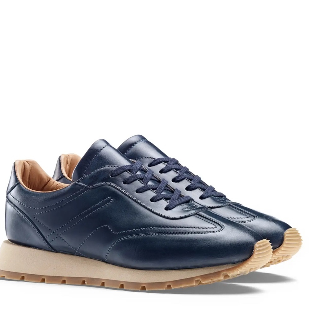 KOIO
Retro Runner Leather Sneakers (Navy)